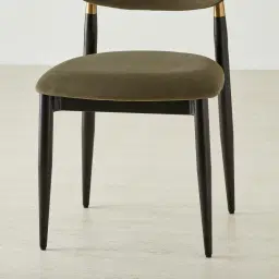Amali Olive Green Velvet Dining Chair