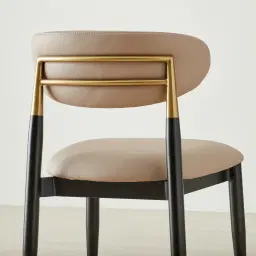 Amali Sand Beige Vegan Leather Dining Chair