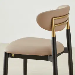 Amali Sand Beige Vegan Leather Dining Chair