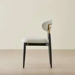 Amali Dove Grey Woven Fabric Dining Chair