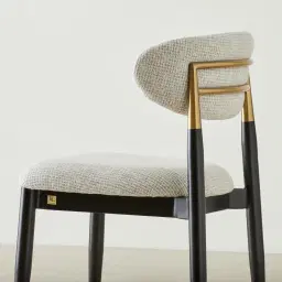 Amali Dove Grey Woven Fabric Dining Chair