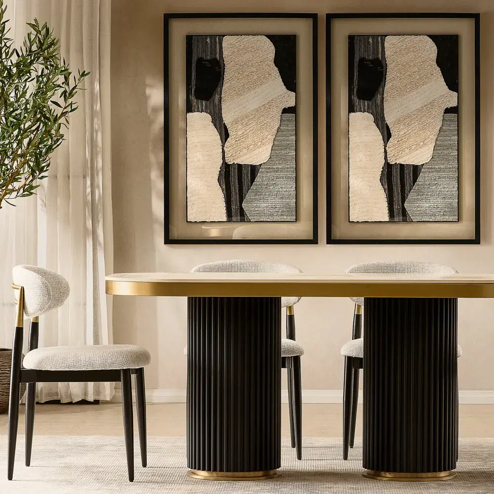 Amali Dove Grey Woven Fabric Dining Chair