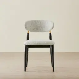 Amali Dove Grey Woven Fabric Dining Chair
