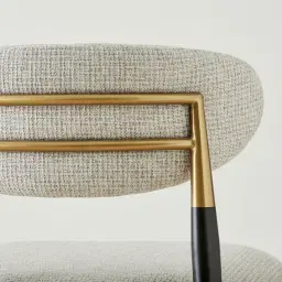 Amali Dove Grey Woven Fabric Dining Chair