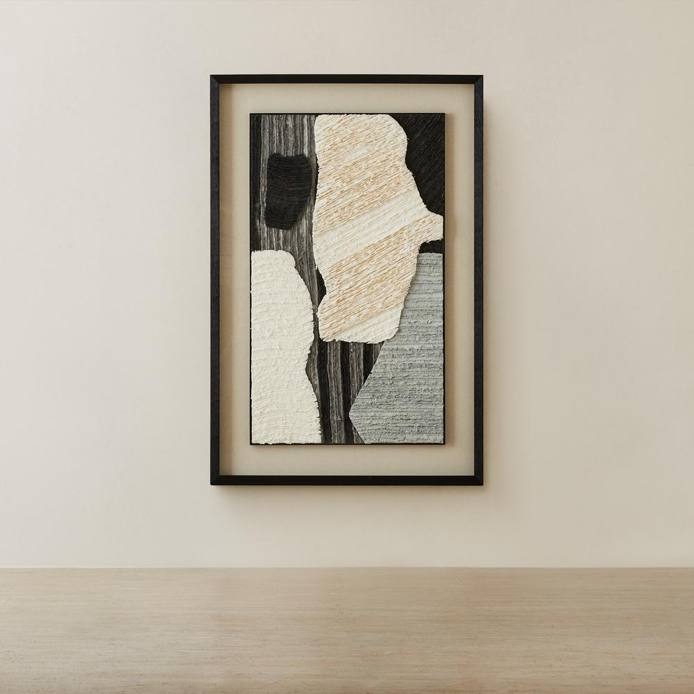 Kazan Paper Pulp Shadow Box with Black Frame