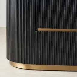 Archie Black Wooden 6-Drawer Dresser with White Sintered Stone Top