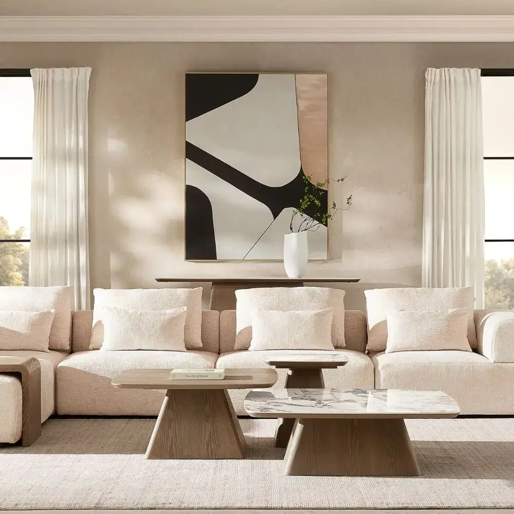 Dunstan Medium Brown Veneer High Coffee Table