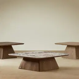 Dunstan Amber Brown Veneer High Coffee Table