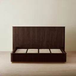 San Pierre Ebony Brown Ash Veneer King Bed