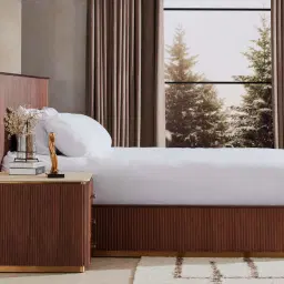 San Pierre Walnut Veneer King Bed