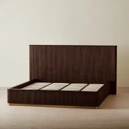 San Pierre Ebony Brown Ash Veneer Queen Bed	