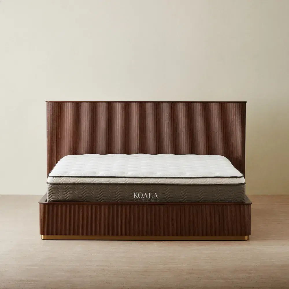 San Pierre Walnut Veneer Queen Bed