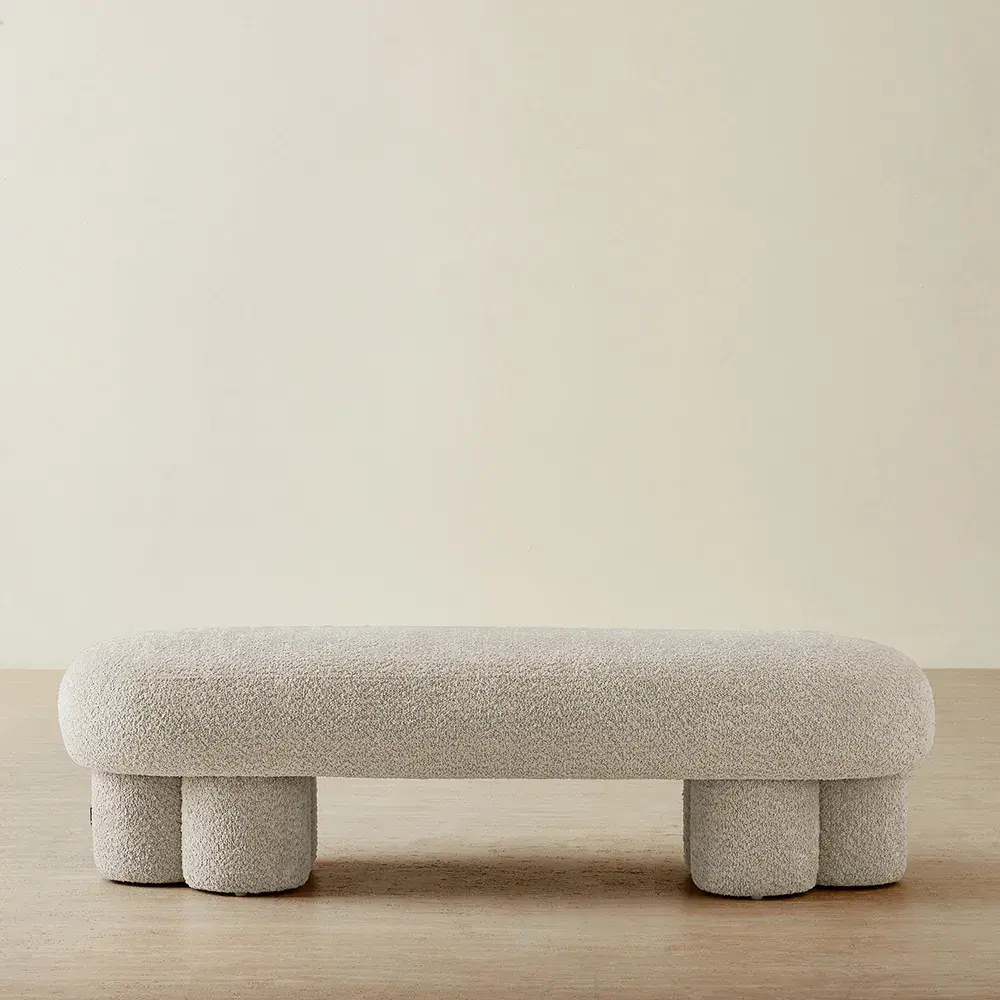 Estelle Stone Cream Ottoman