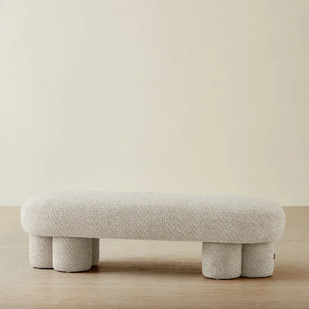 Estelle Stone Cream Ottoman
