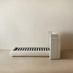 Clementine Dove Grey Woven Fabric King Bed