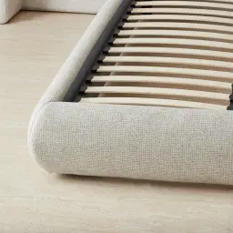 Clementine Dove Grey Woven Fabric King Bed