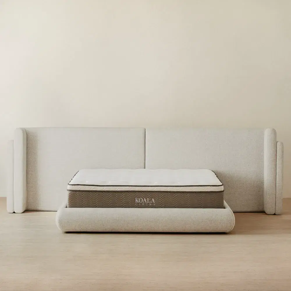 Clementine Dove Grey Woven Fabric King Bed