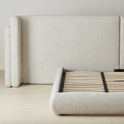 Clementine Dove Grey Woven Fabric King Bed