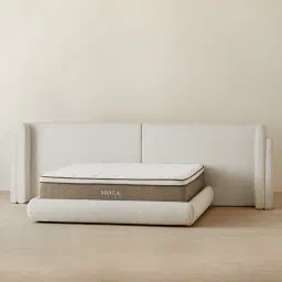 Clementine Dove Grey Woven Fabric Queen Bed