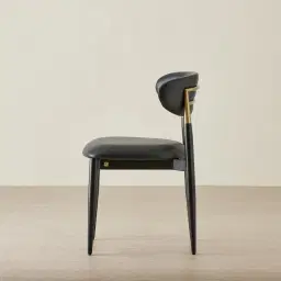 Amali Black Vegan Leather Dining Chair