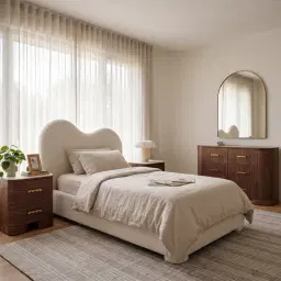 Poppy Stone Cream King Single Bed