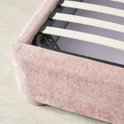 Poppy Dusty Pink Chenille Fabric King Single Bed