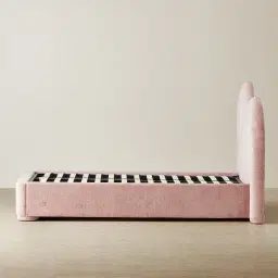 Poppy Dusty Pink Chenille Fabric King Single Bed