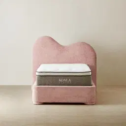 Poppy Dusty Pink Chenille Fabric King Single Bed