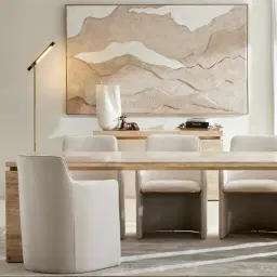 Monolith Natural Cream Travertine Dining Table