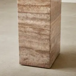 Monolith Natural Silver-Grey Travertine Console Table