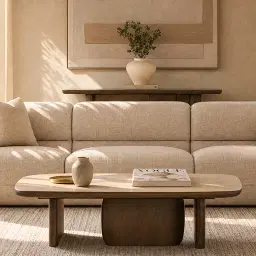 Sierra Walnut Brown Coffee Table - Sintered Stone Top