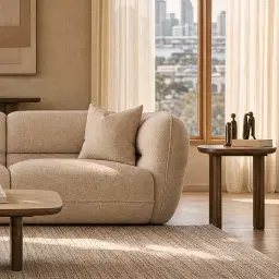 Sierra Walnut Brown Side Table - Sintered Stone Top