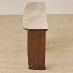 Sierra Walnut Brown Console Table - Sintered Stone Top