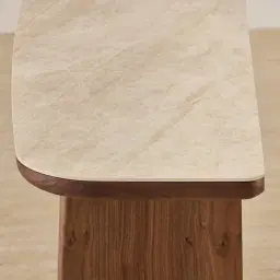 Sierra Walnut Brown Console Table - Sintered Stone Top