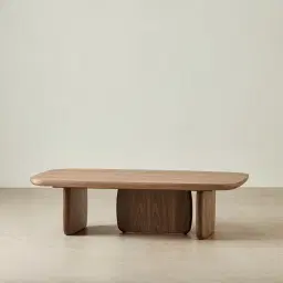 Sierra Walnut Brown Coffee Table - Wooden Top