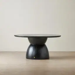 Xavier Black Wooden Round Dining Table