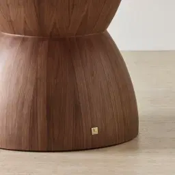 Xavier Walnut Brown Wooden Round Dining Table