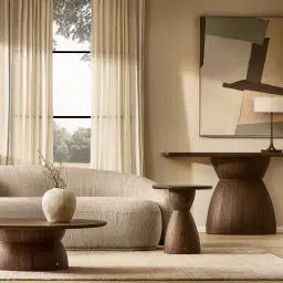 Xavier Walnut Brown Wooden Side Table