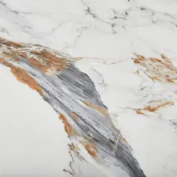 Sir Lionell II Gliding White Sintered Stone Rectangular Dining Table - Walnut Brown Wooden Legs 240x120cm