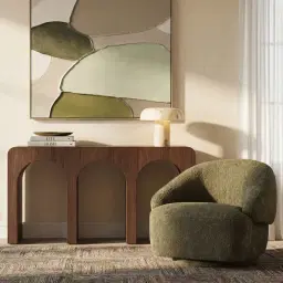 Verage Winter Moss Woven Fabric Swivel Occasional Chair