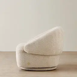 Verage Mid Beige Woven Fabric Swivel Occasional Chair