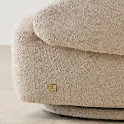 Verage Mid Beige Woven Fabric Swivel Occasional Chair