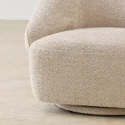 Verage Mid Beige Woven Fabric Swivel Occasional Chair
