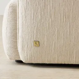 Marcela Atlas Cream 3-Seater Chenille Fabric Sofa