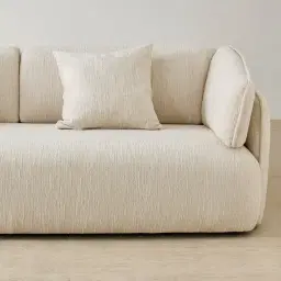 Marcela Atlas Cream 3-Seater Chenille Fabric Sofa