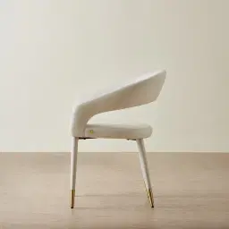 Moulin Glacier Grey Vegan Leather Dining Chair - Champagne Gold Legs