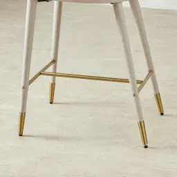 Moulin Glacier Grey Vegan Leather 66cm Counter Stool - Champagne Gold Legs