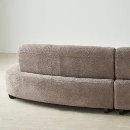 Celestine II Warm Taupe Woven Fabric Curved Corner Sofa