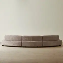 Celestine II Warm Taupe Woven Fabric Curved Corner Sofa