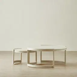 Pironi Matte Beige Latte Outdoor Coffee Table